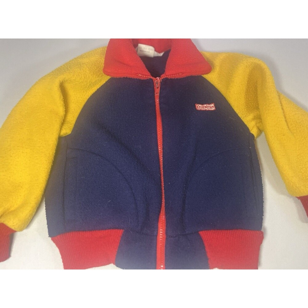 Vintage OshKosh B’gosh Colorblock Fleece Jacket – Size 4 Toddler – Made in USA - Picture 15 of 16